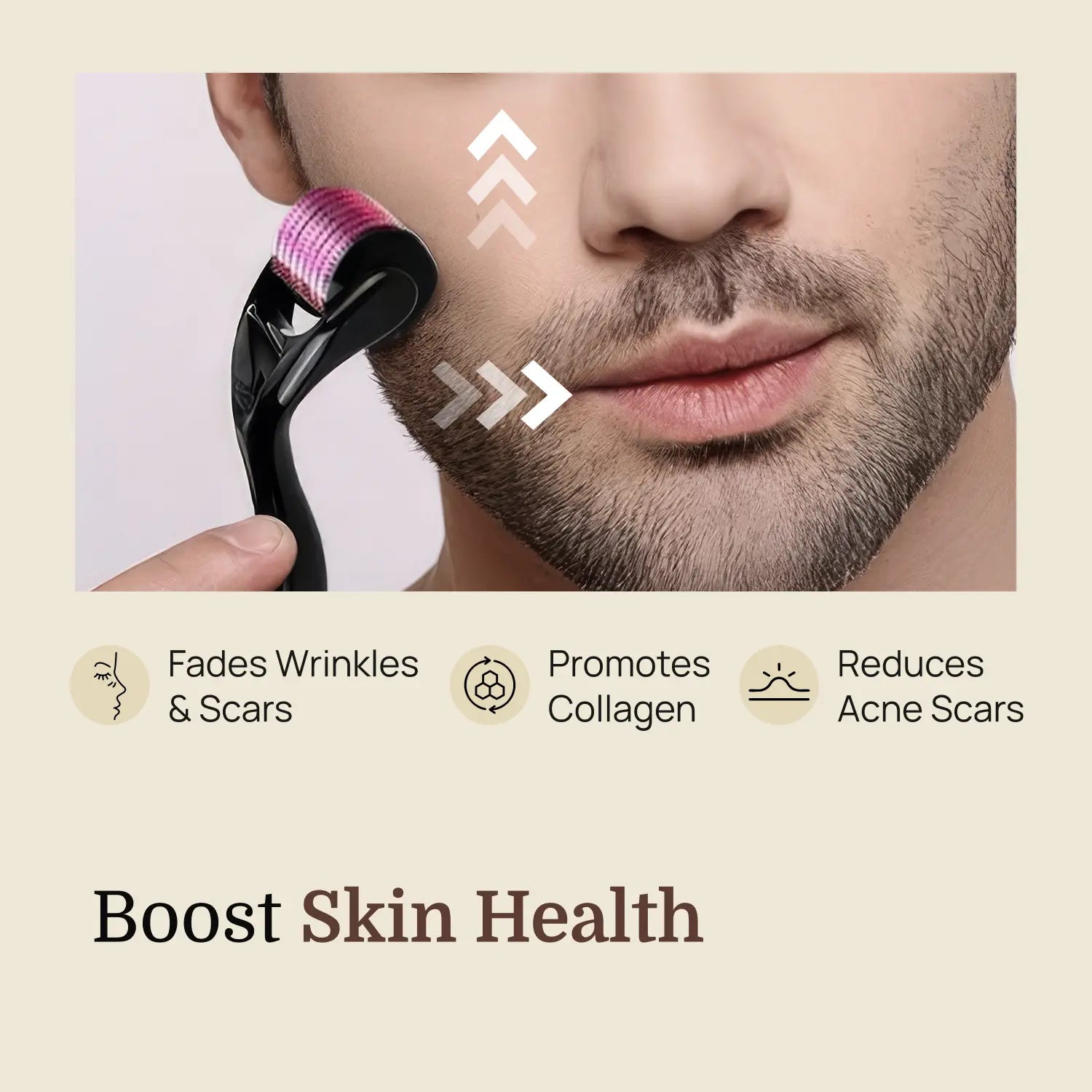 Derma Roller 0.5mm with Sanitizer | 540 Stainless Steel Microneedles
