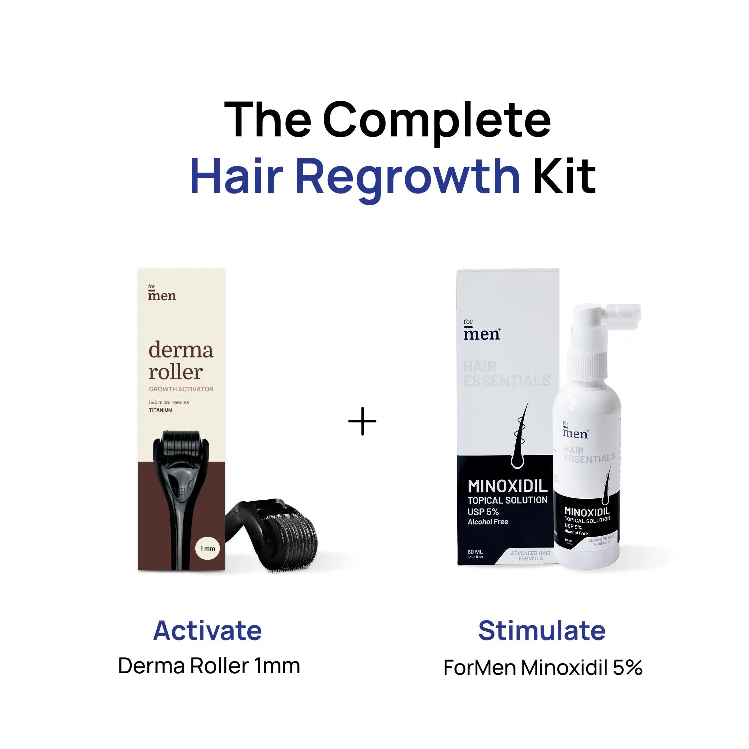Hair Growth Super Kit — Minoxidil 5% + Derma Roller 1mm