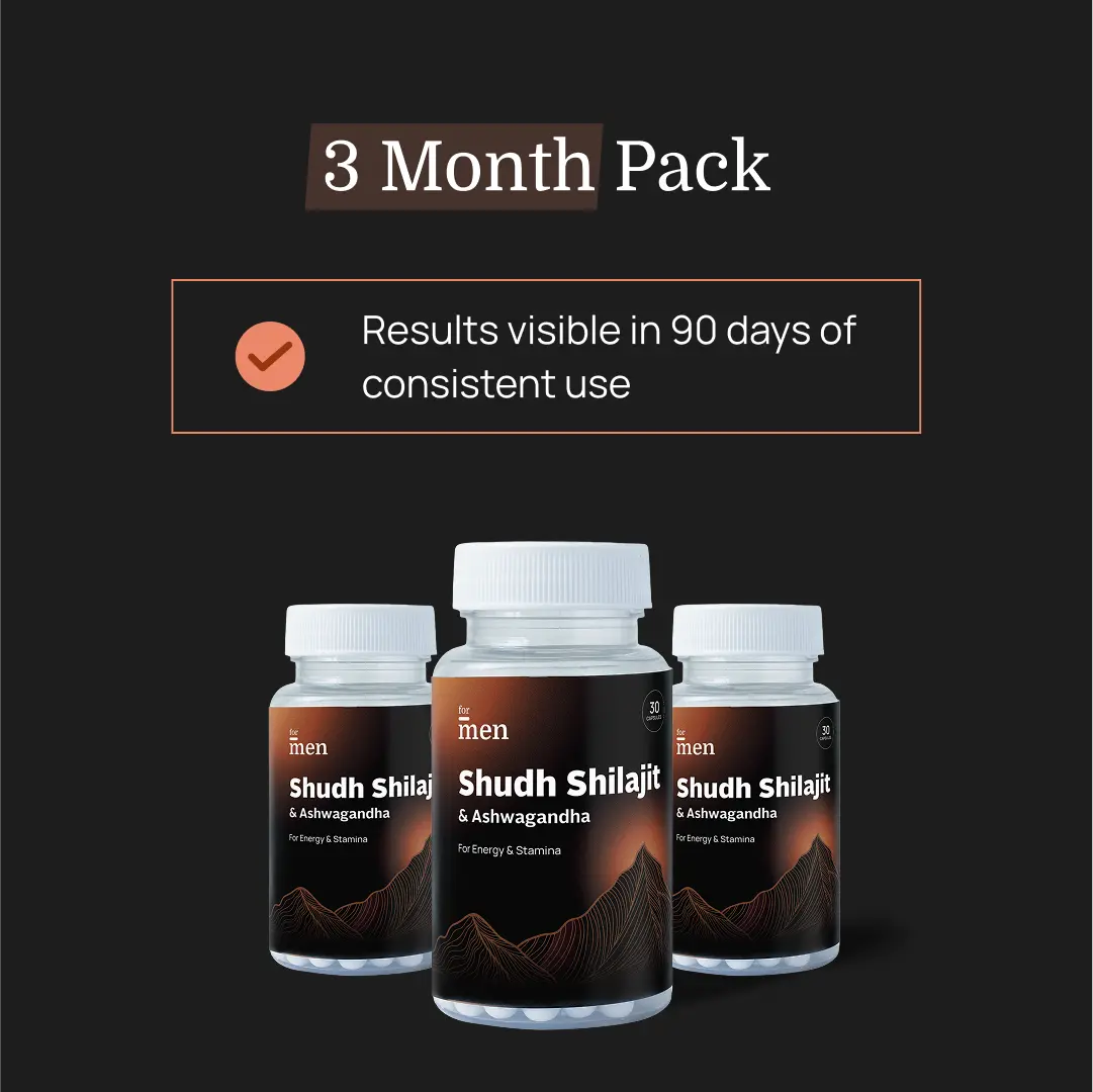 Shudh Himalayan Shilajit & Ashwagandha – Vitality, Mood & Energy Capsules for Men